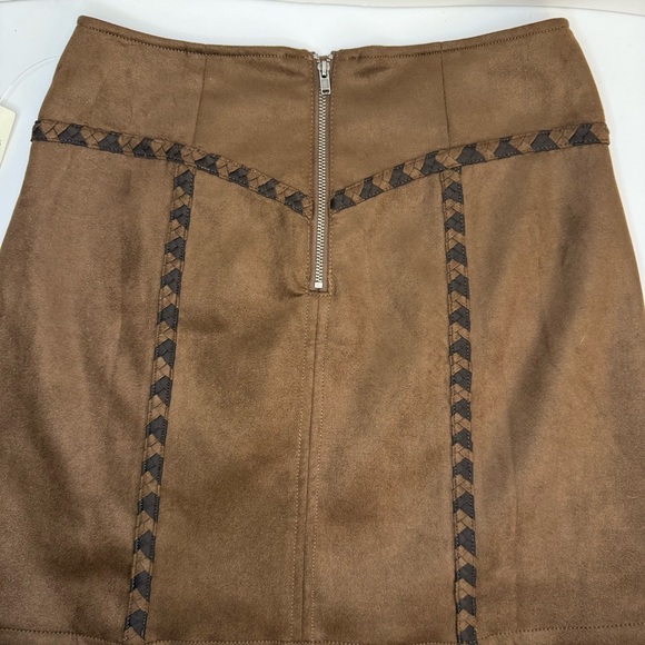 NWT Maeve Whipstitch A-Line Mini Skirt Brown Size XS Anthropologie - Picture 7 of 14